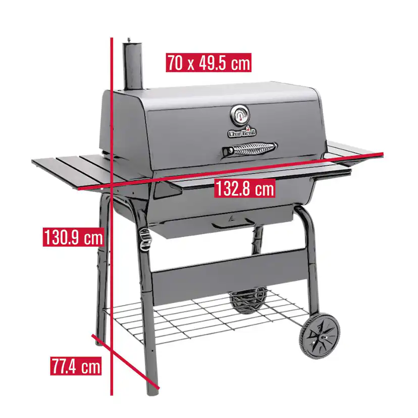 Kolgrill Char-Broil Innovation L med Kolgaller, Hylla & Askuppsamlare