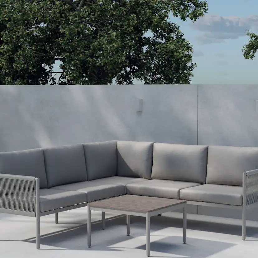 Hörnsoffgrupp Venture Home Kos Hörnsoffa med Soffbord och Dynor