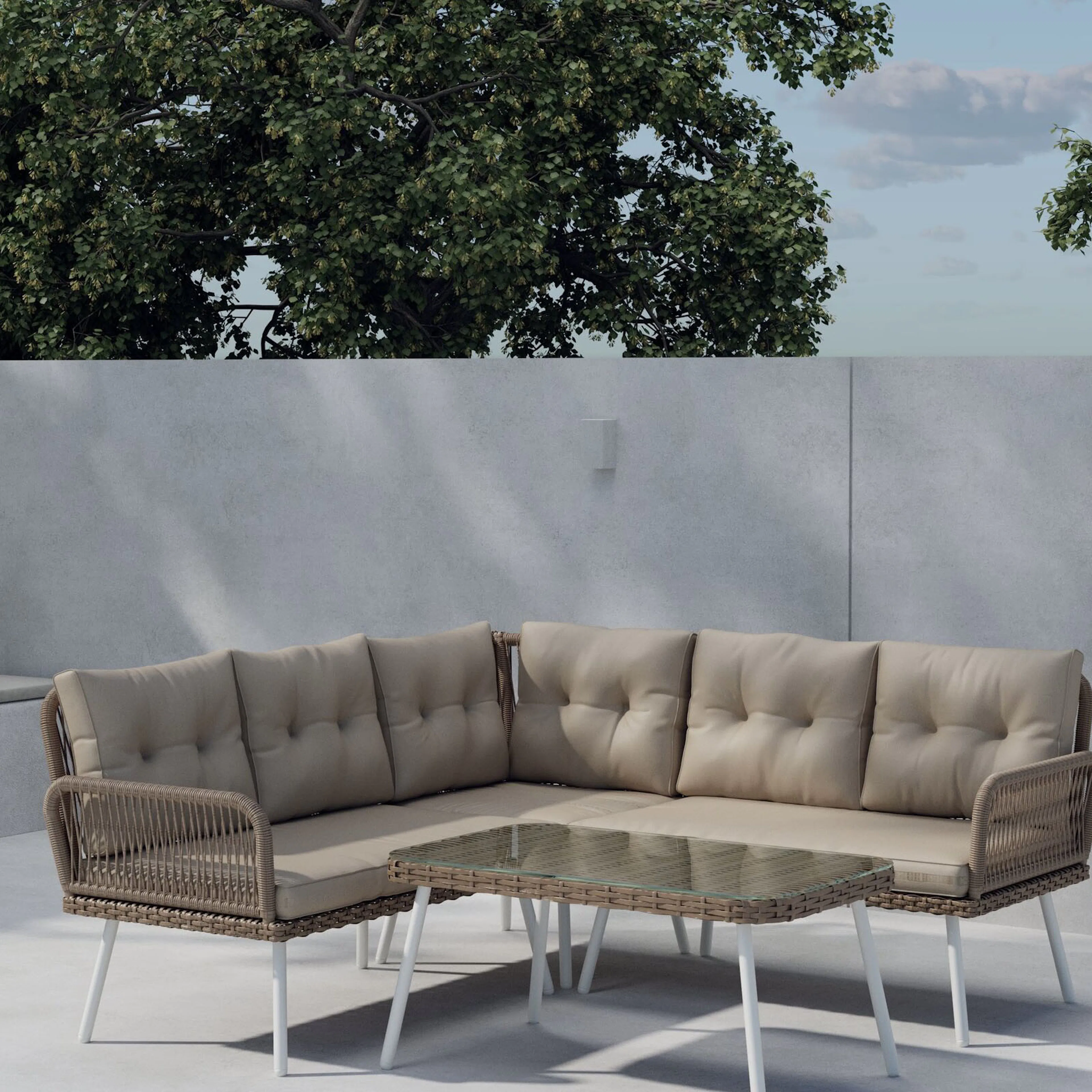 Hörnsoffgrupp Venture Home Ibiza Hörnsoffa med Soffbord och Dynor