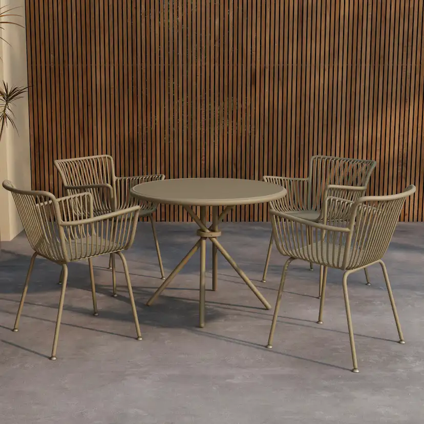 Matgrupp Venture Home Sifnos 4st Stolar med Ø90cm Bord