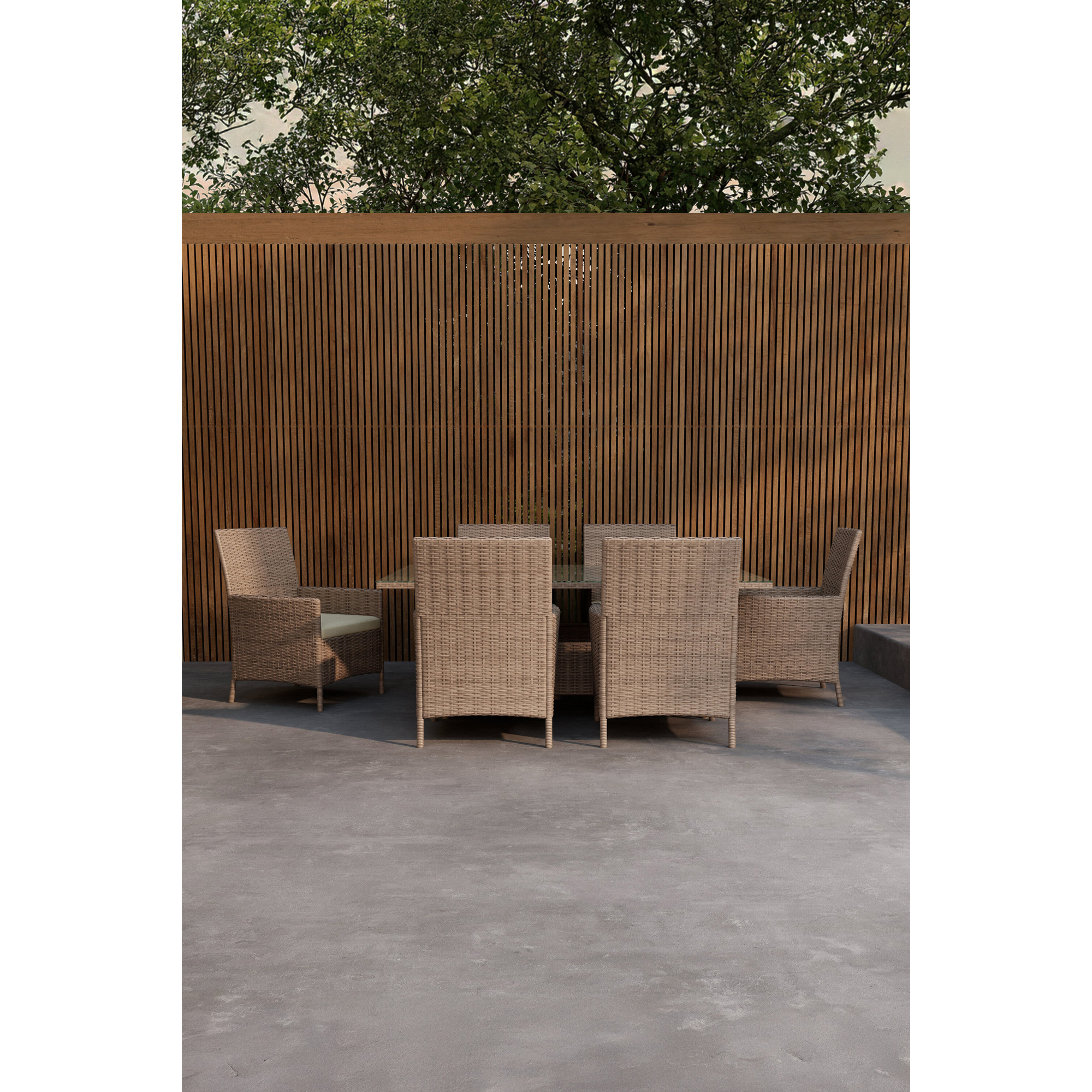 Matgrupp Utomhus Venture Home Lefkas Rektangulärt Bord med 6st stolar