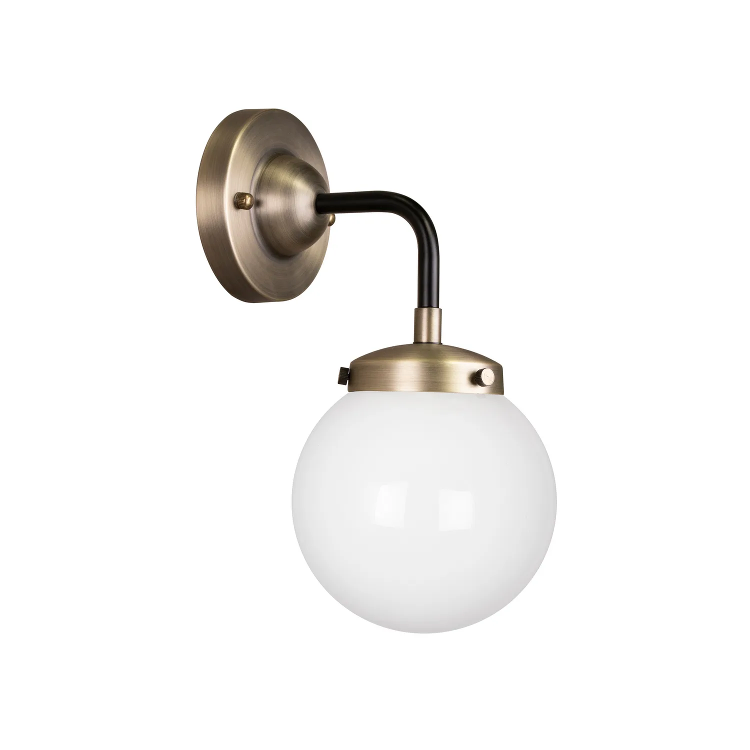 Vägglampa Globen Lighting Alley 1 IP44 Antikmässing/Vit