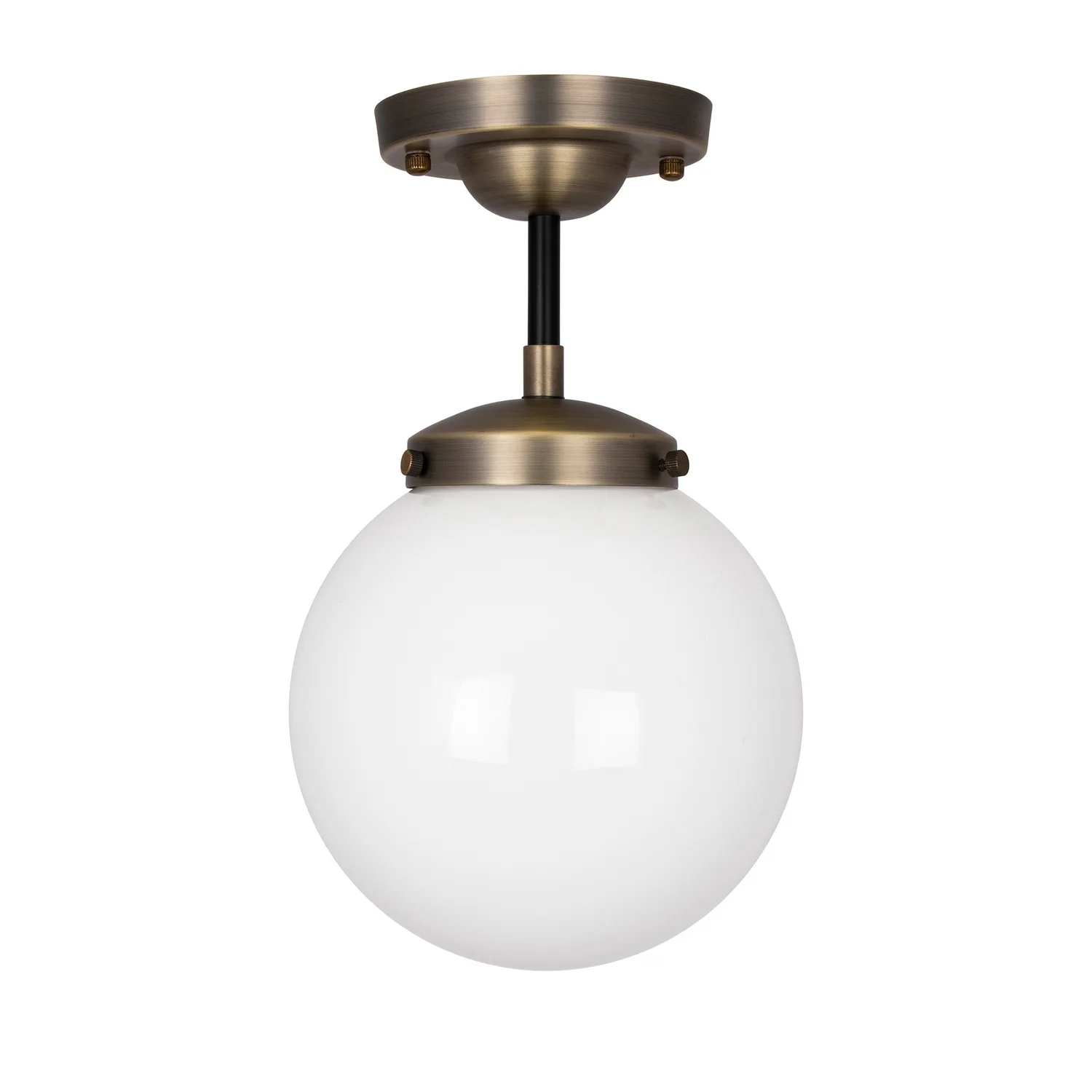 Taklampa Globen Lighting Alley IP44 Antikmässing/Vit