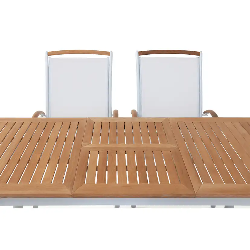 Matgrupp Hillerstorp Nydala 4 Karmstolar Teak/Vit