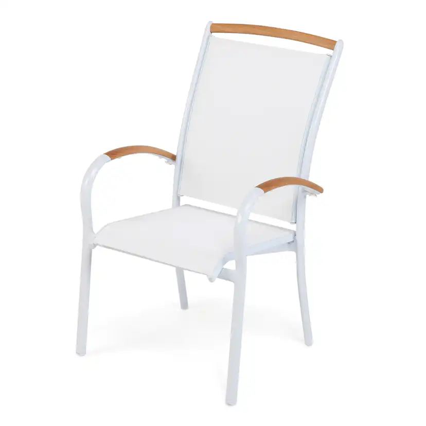 Matgrupp Hillerstorp Nydala 4 Karmstolar Teak/Vit