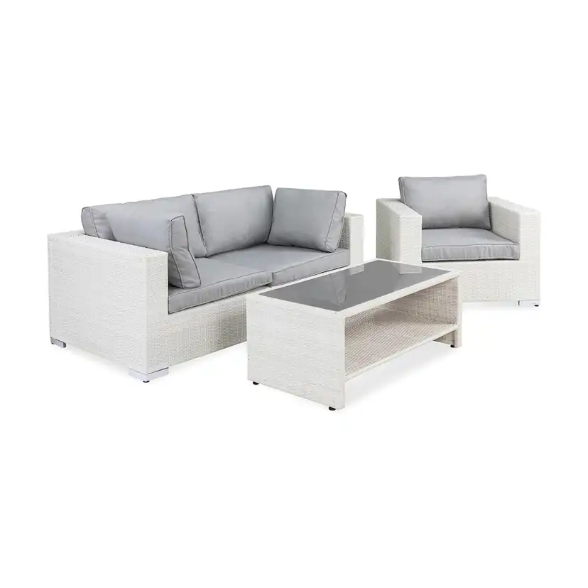 Loungegrupp Comfort Garden Bahamas 3-sits med Utefåtölj och Utebord med Hylla Utomhus