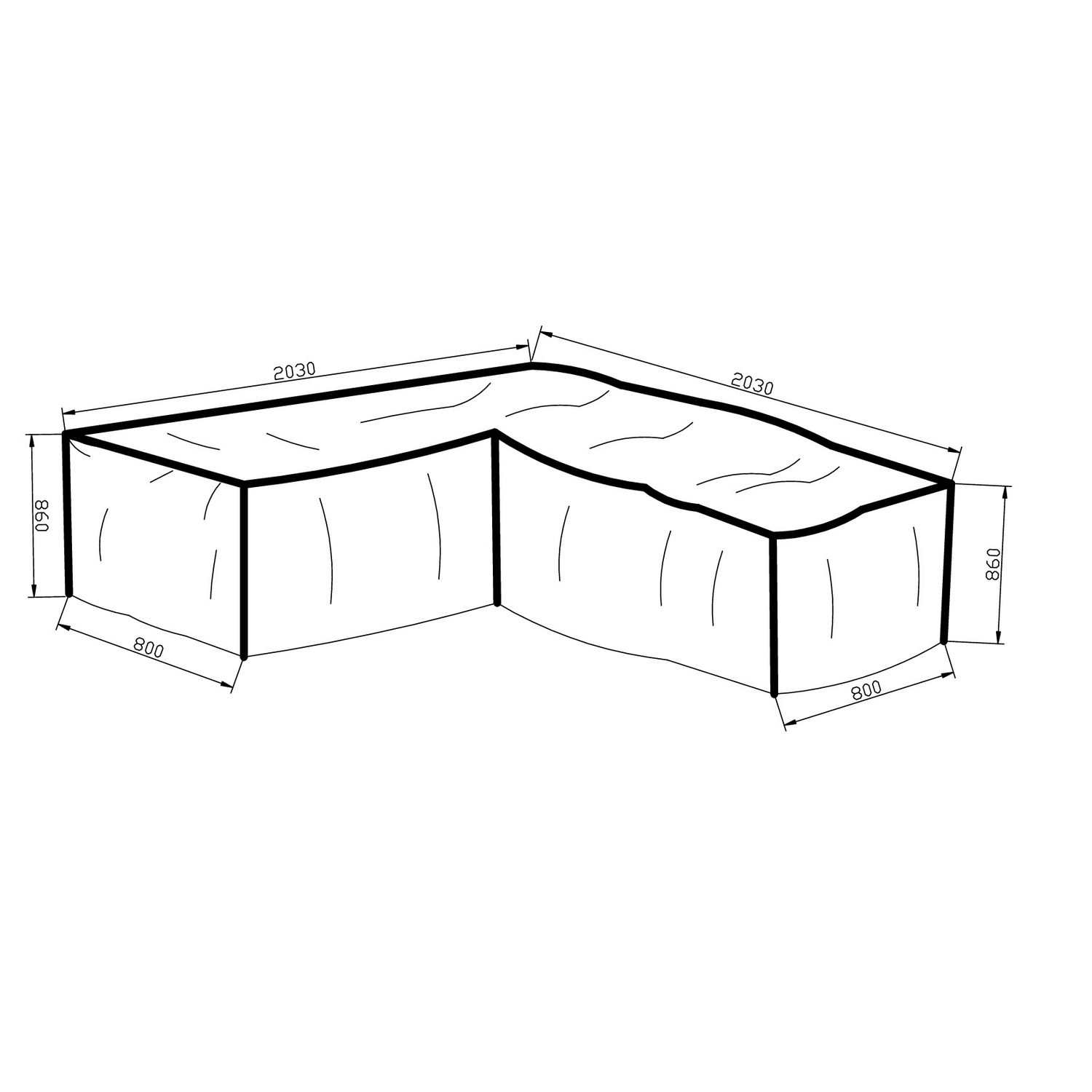 Möbelskydd Venture Home L-Form Utomhus