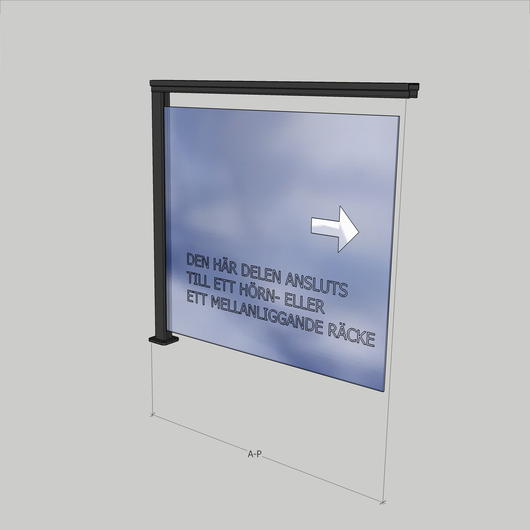 Glasräcke Novoroom Komplett Sektion A-P