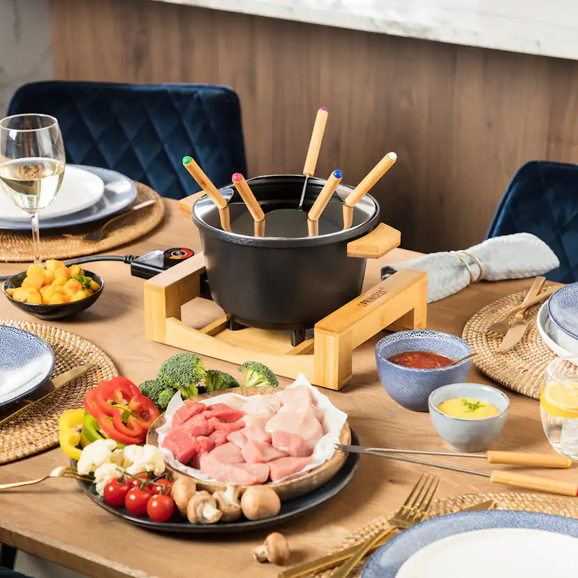 Fondueset Princess Pure Bamboo 1,5L 8 st Pinnar