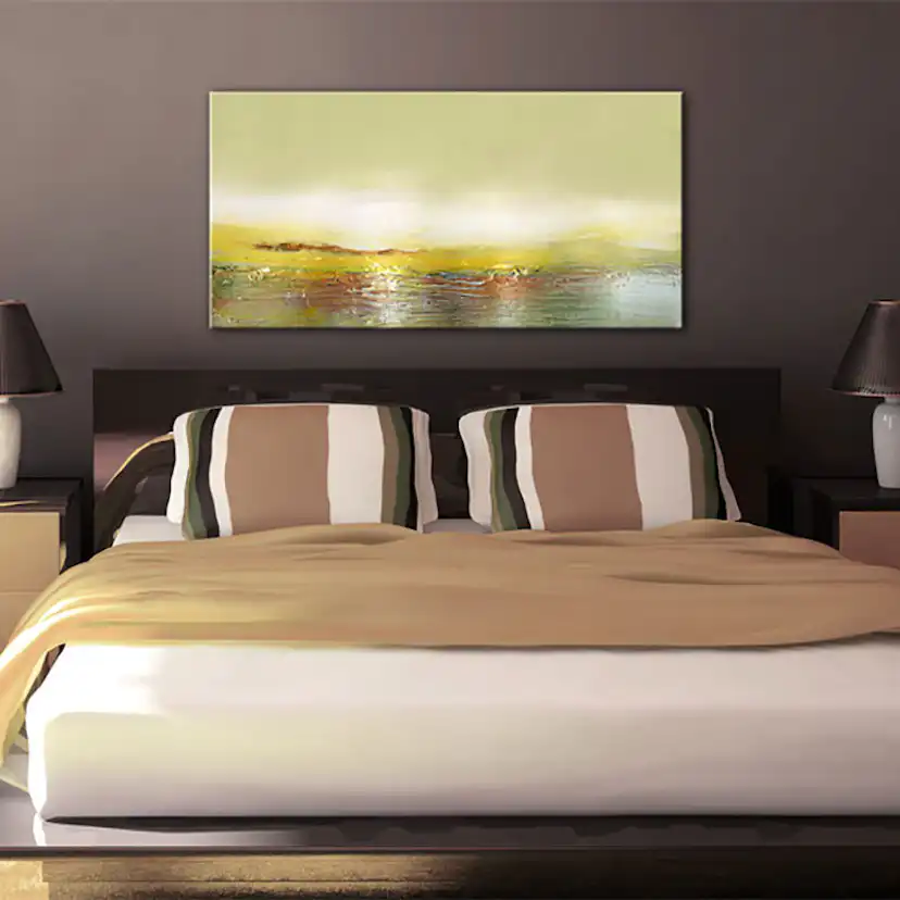 Handmålad Tavla Arkiio Mötande Vågen 120x60