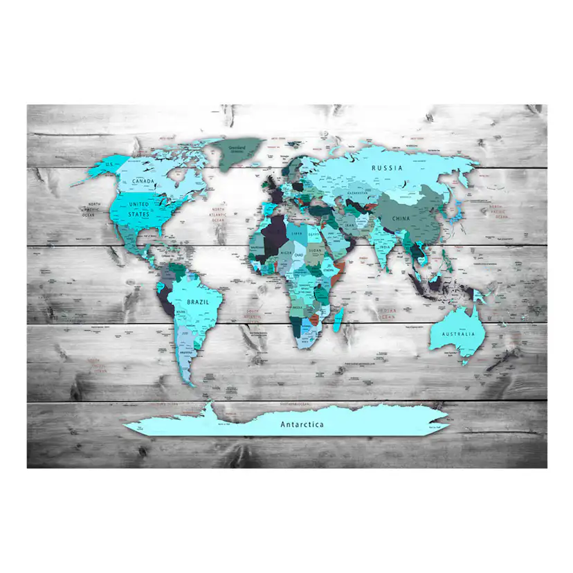 Fototapet Arkiio World Map: Blue Continents
