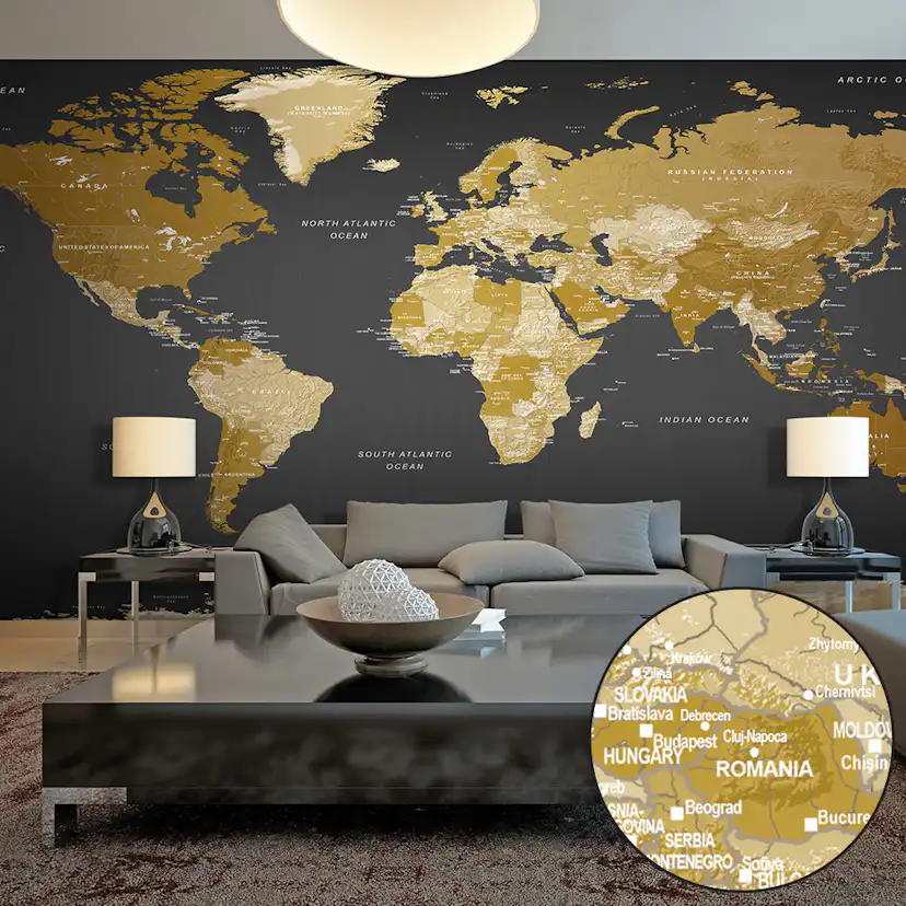 Fototapet Arkiio Självhäftande World Map Modern Geography II 490x280