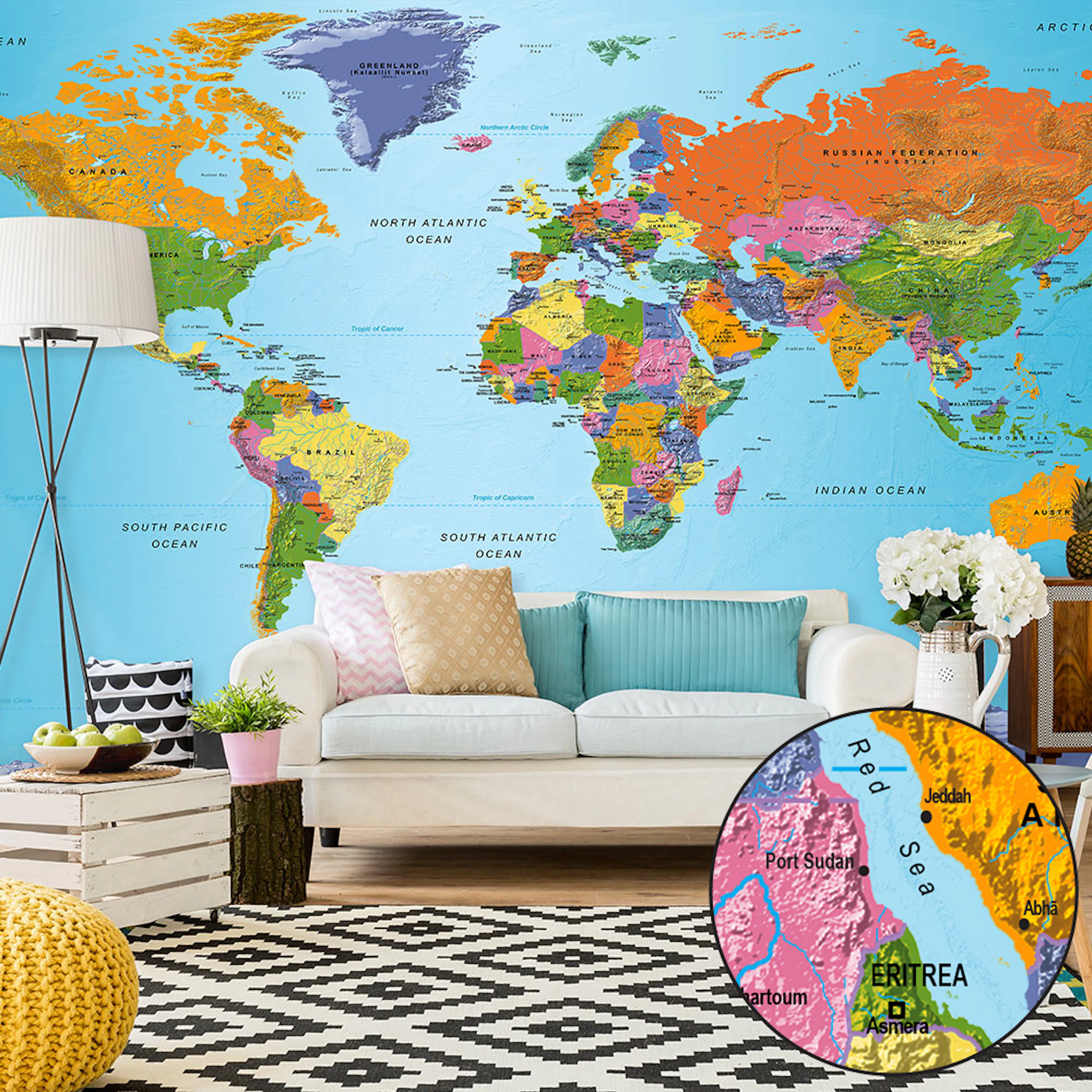 Fototapet XXL Arkiio World Map Colourful Geography II 500x280 cm