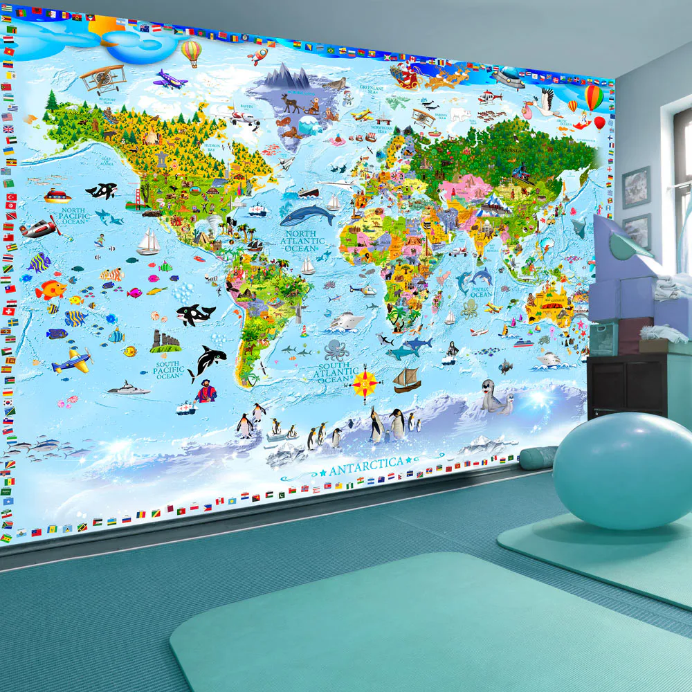 Fototapet Arkiio World Map For Kids 450x315 cm