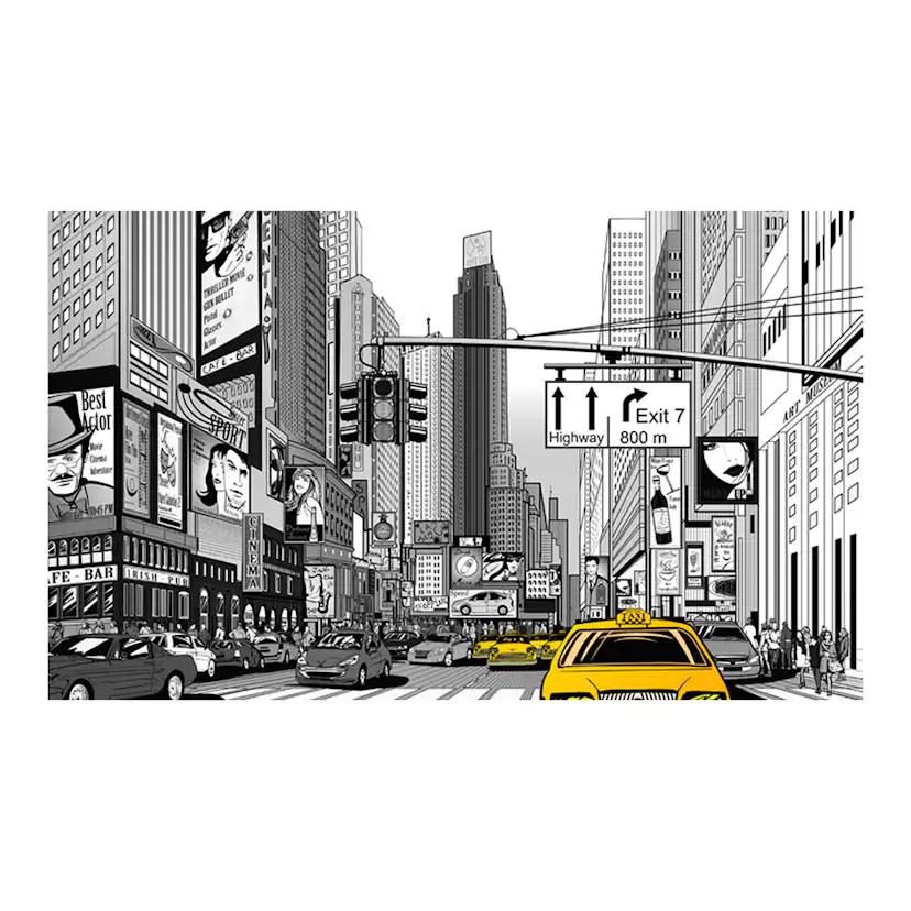 Fototapet Arkiio Gula taxibilar i NYC 450x270 cm