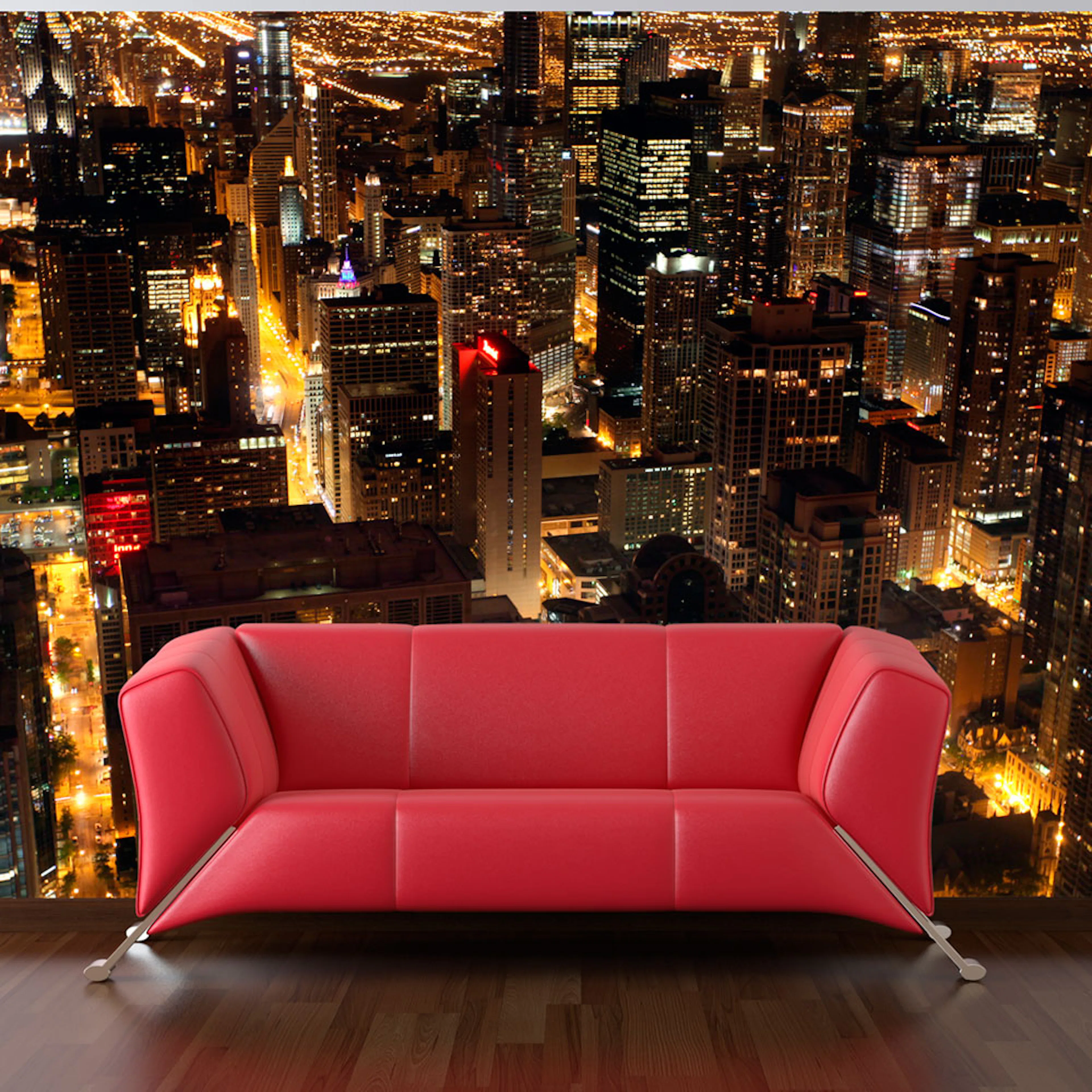 Fototapet Arkiio City by night Chicago, USA 450x270 cm