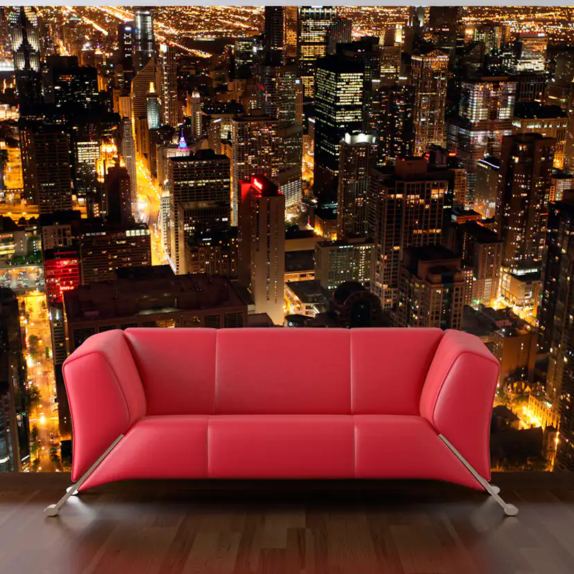 Fototapet Arkiio City by night Chicago, USA 450x270 cm