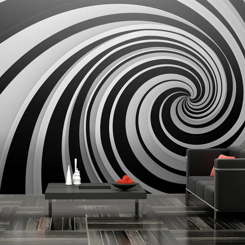 Fototapet XXL Arkiio Black and white swirl 550x270 cm