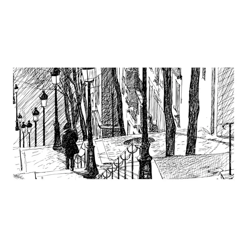 Fototapet XXL Arkiio stairs Montmartre 550x270 cm