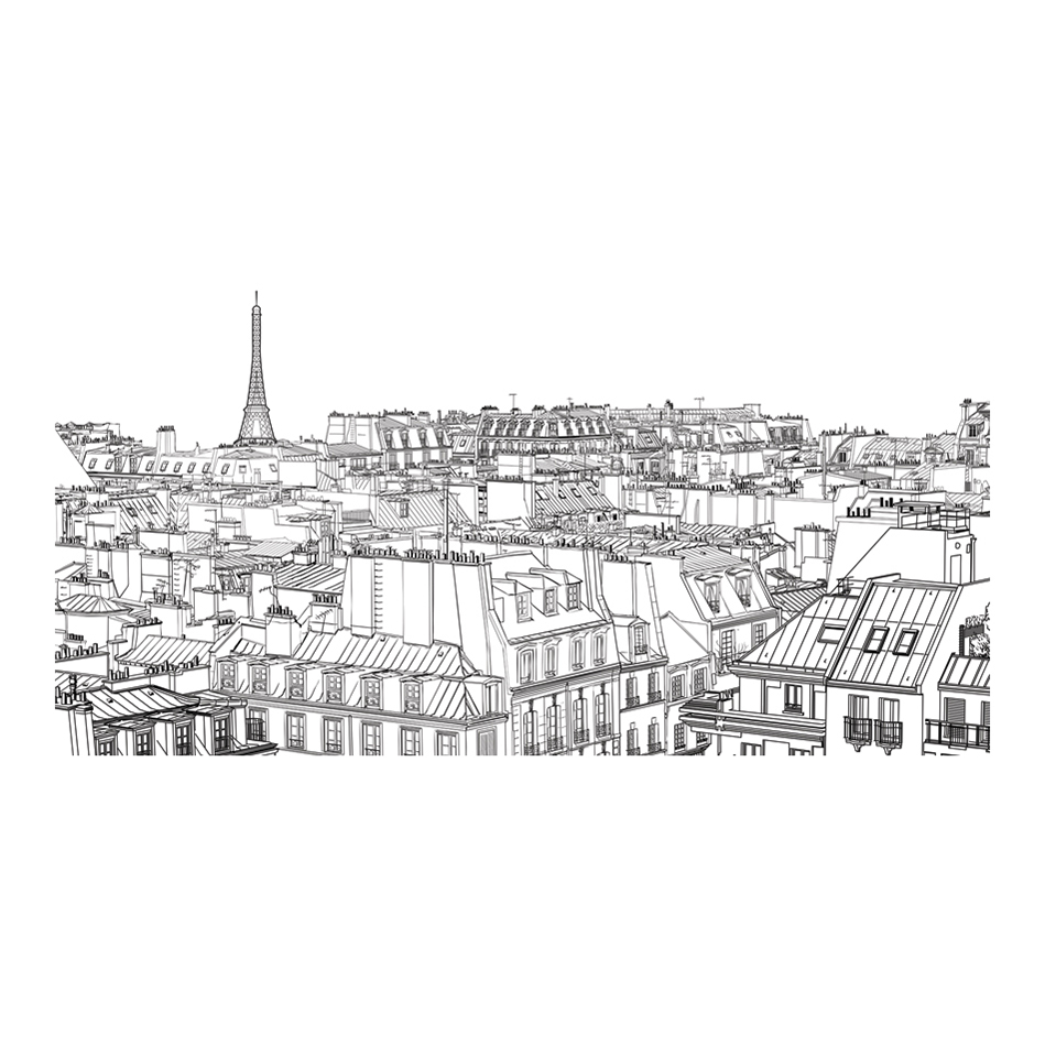 Fototapet XXL Arkiio Parisian s sketchbook 550x270 cm