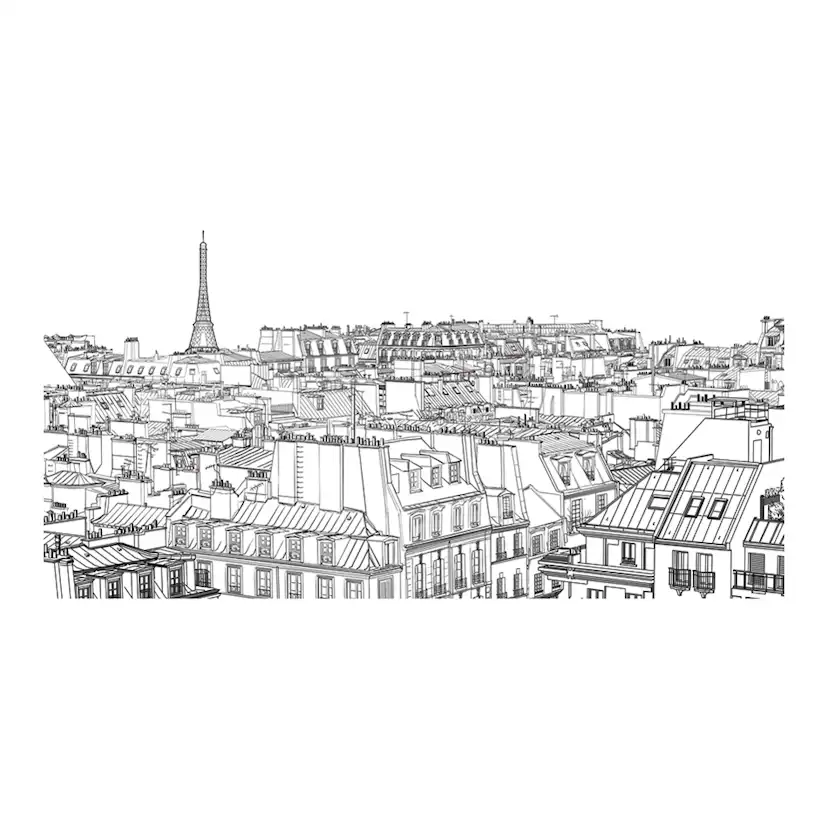 Fototapet XXL Arkiio Parisian s sketchbook 550x270 cm