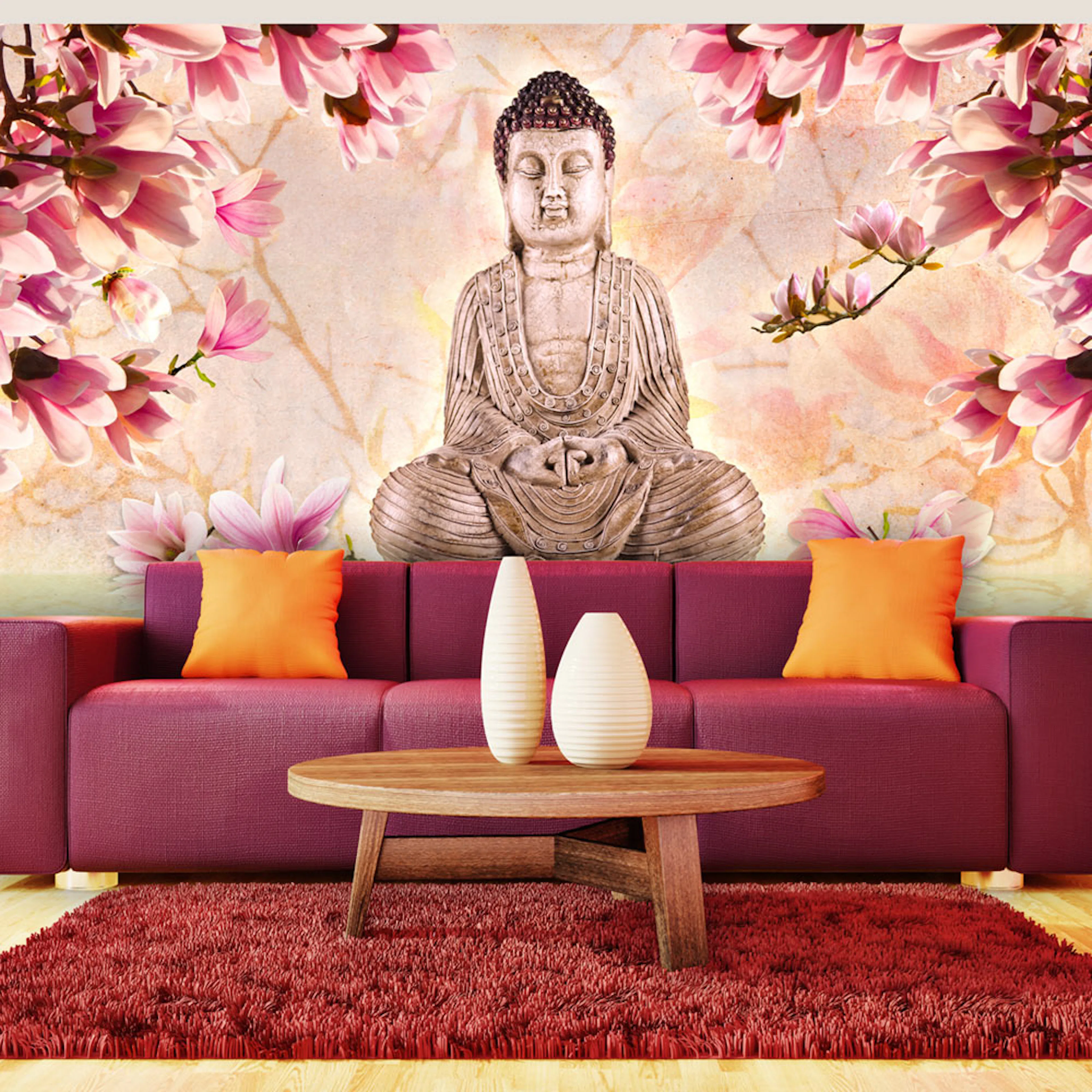 Fototapet XXL Arkiio Buddha and magnolia 550x270 cm