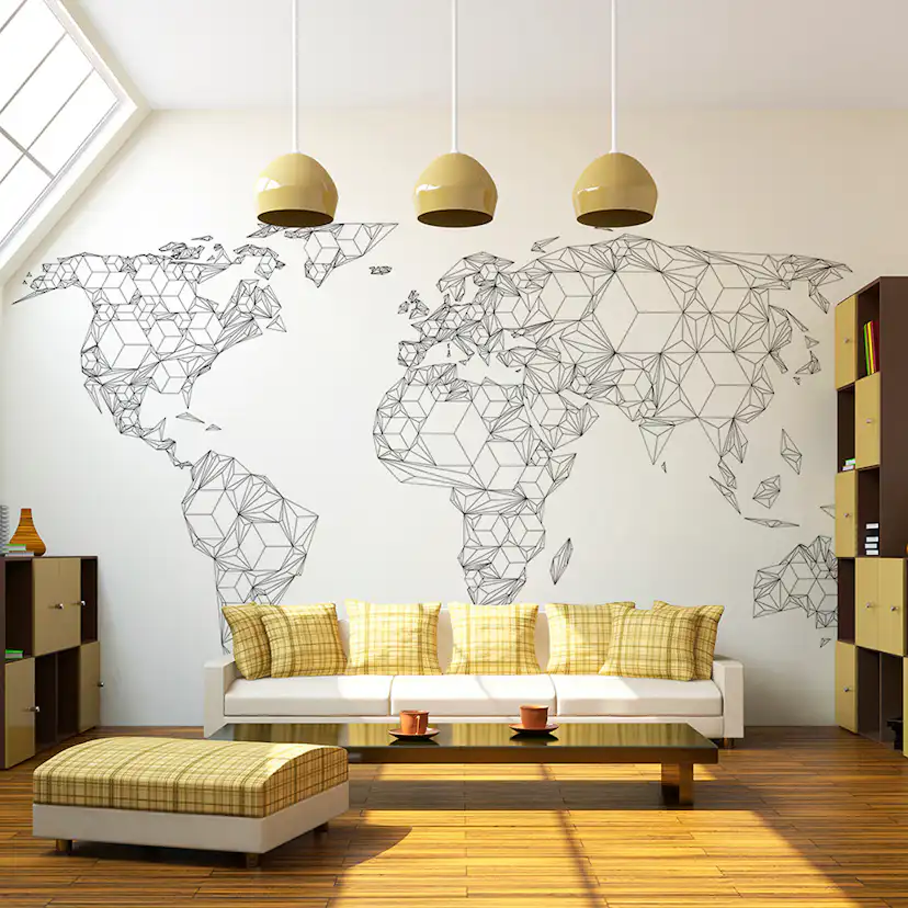 Fototapet Arkiio Map Of The World White Solids