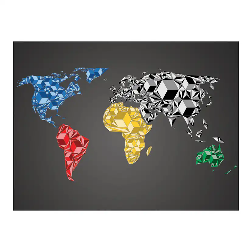 Fototapet Arkiio Map Of The World Colorful Solids