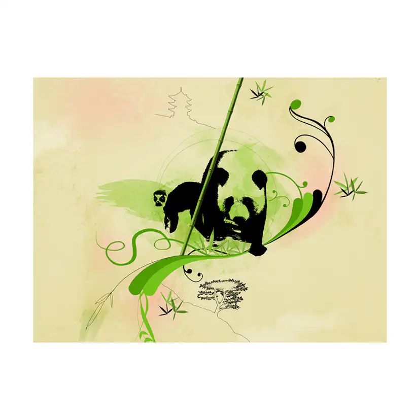 Fototapet Arkiio Jätte Panda I Bambu Skogen