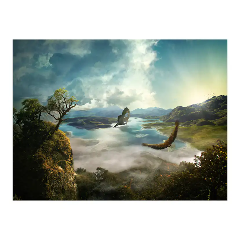 Fototapet Arkiio Flygningen Över Sjön