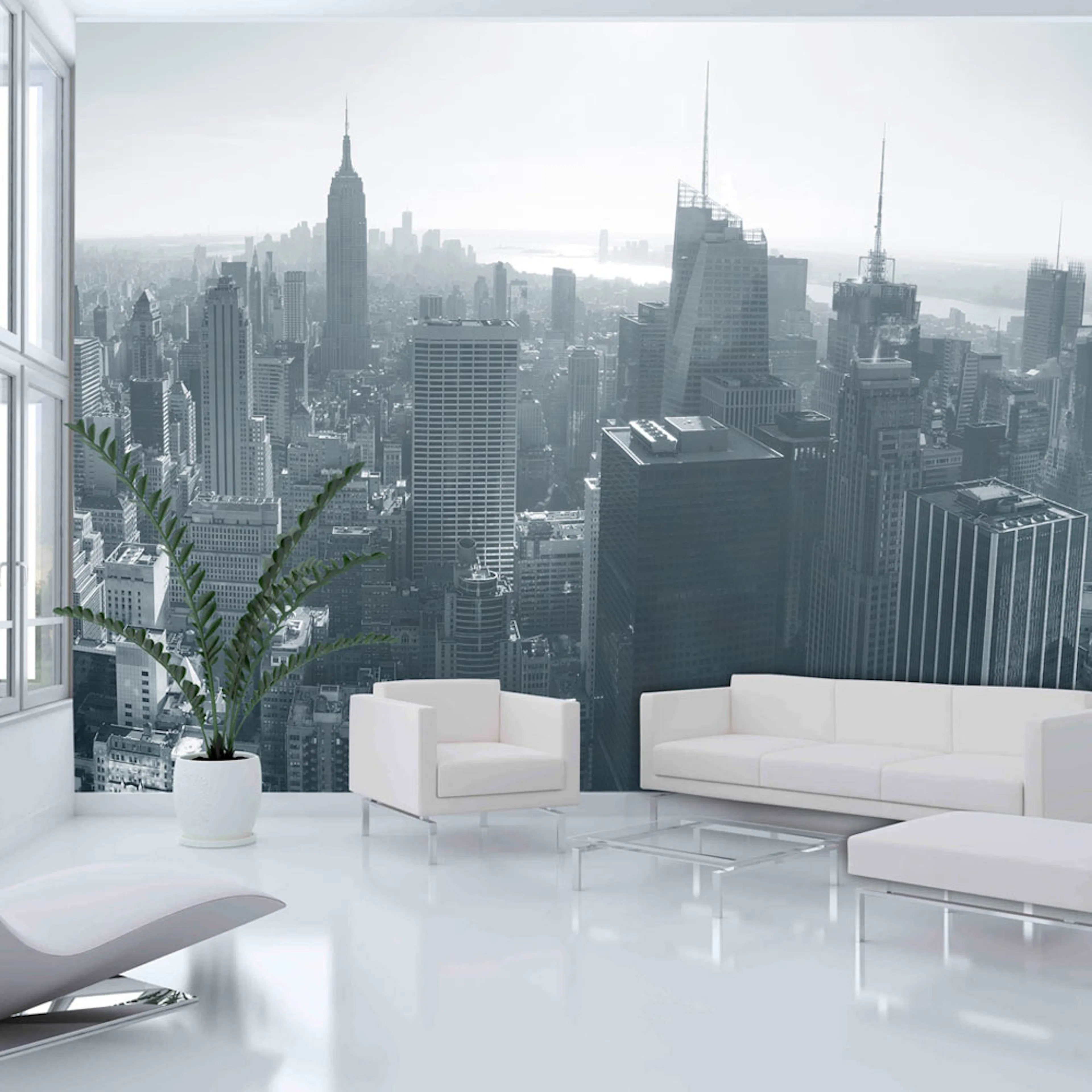 Fototapet Arkiio New Yorks Skyline Svart Och Vitt
