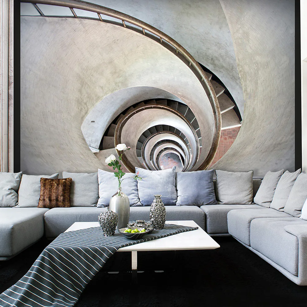 Fototapet Arkiio White Spiral Stairs