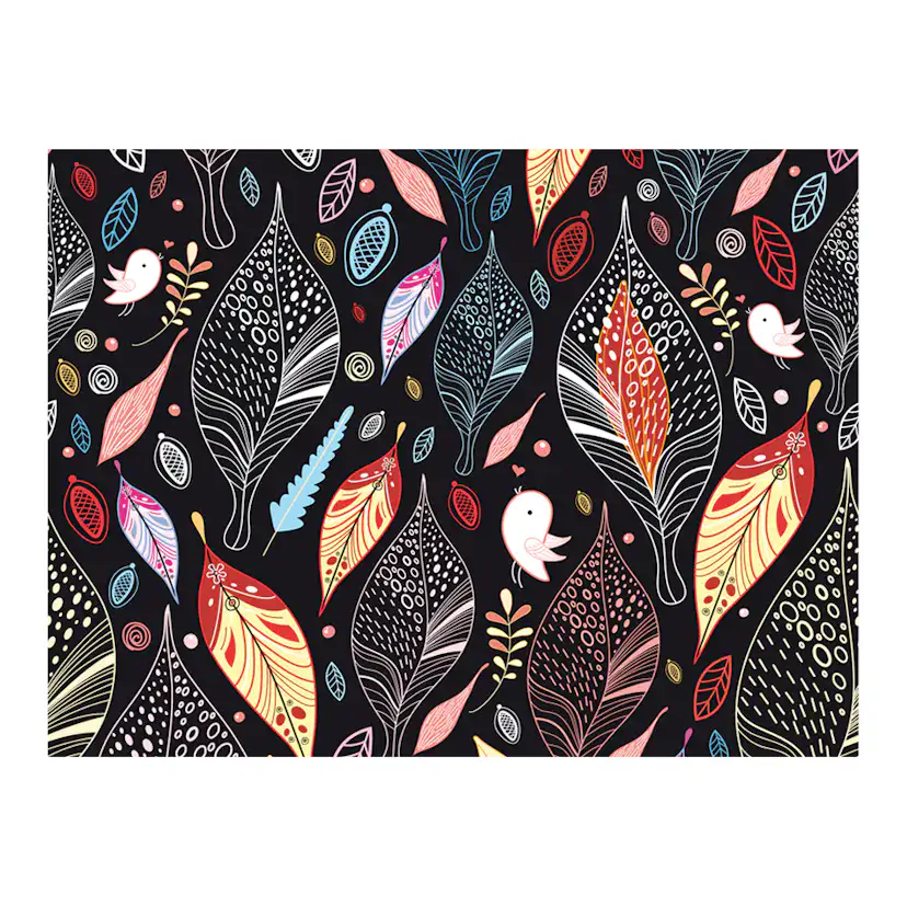 Fototapet Arkiio Höstlöv På Svart Bakgrund