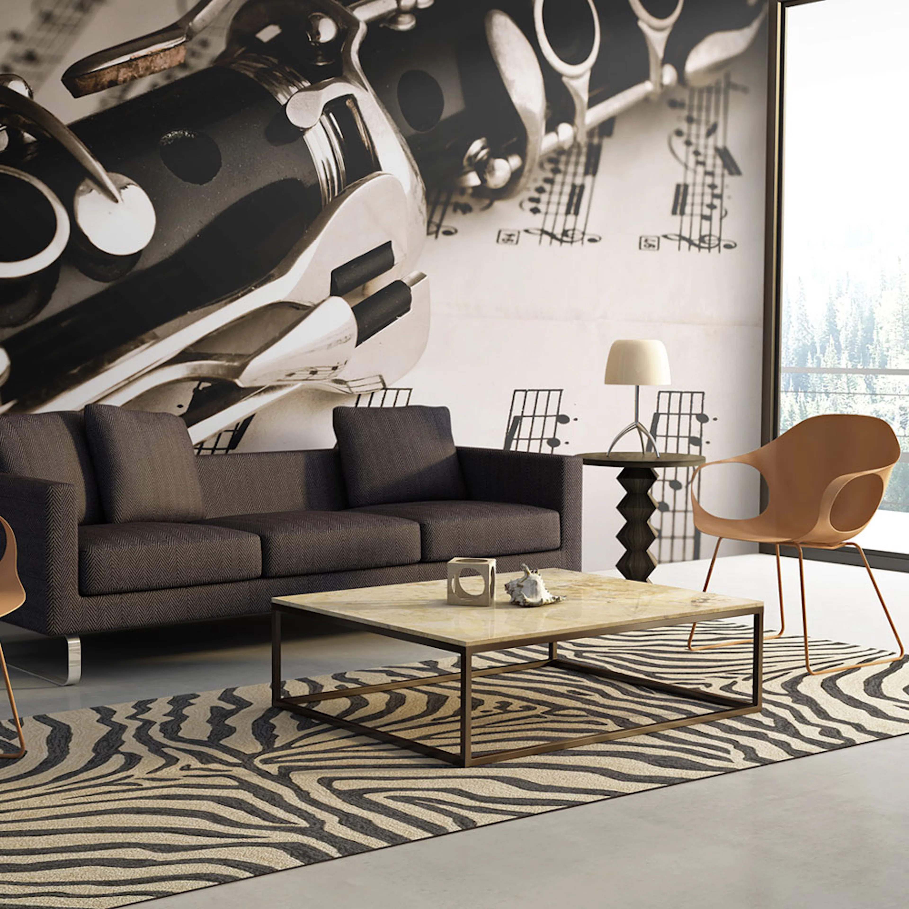 Fototapet Arkiio Clarinet And Music Notes