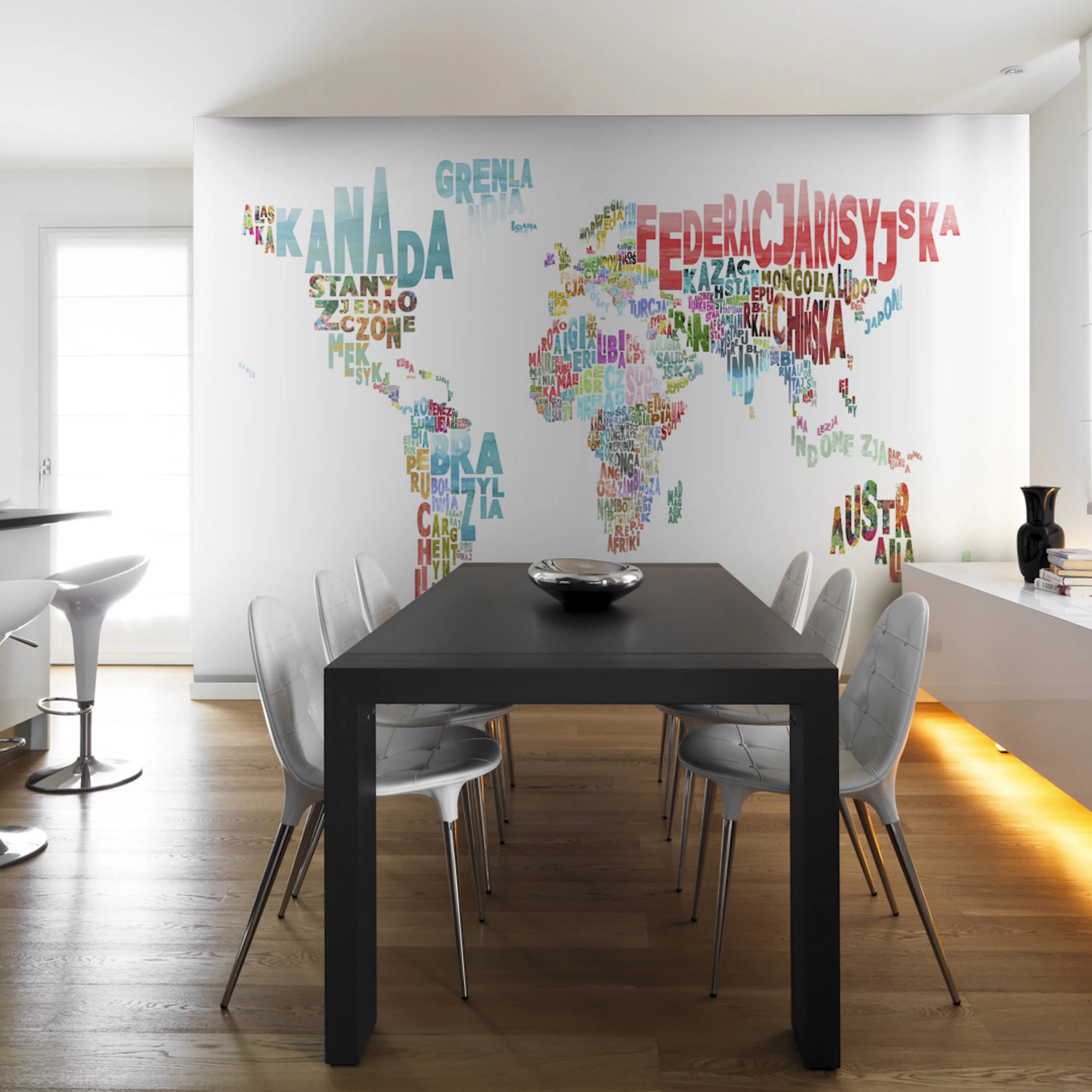 Fototapet Arkiio Karta Världen Polsk