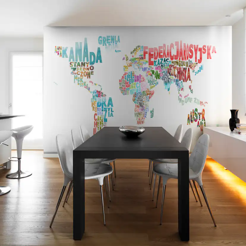 Fototapet Arkiio Karta Världen Polsk