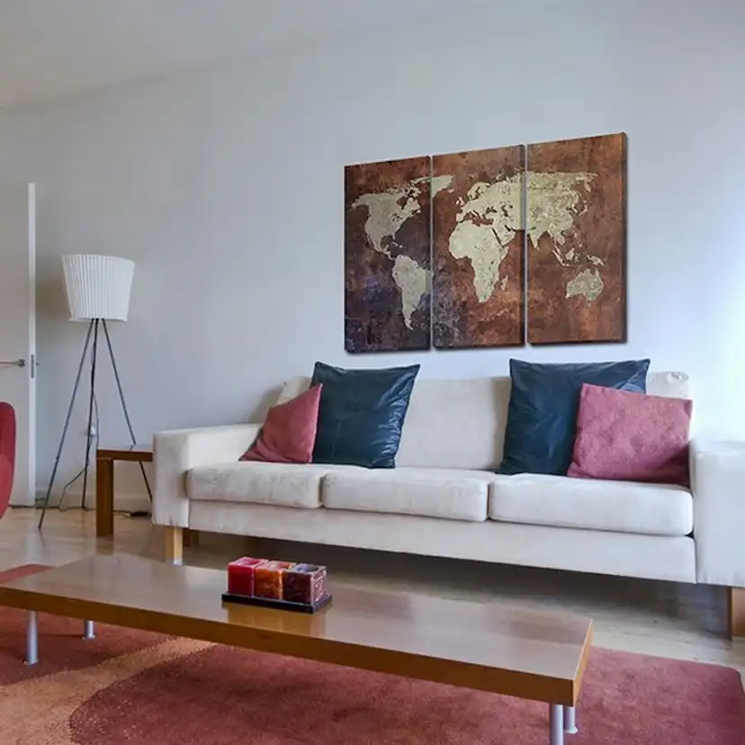 Tavla Arkiio Rusty Världskarta Triptyken