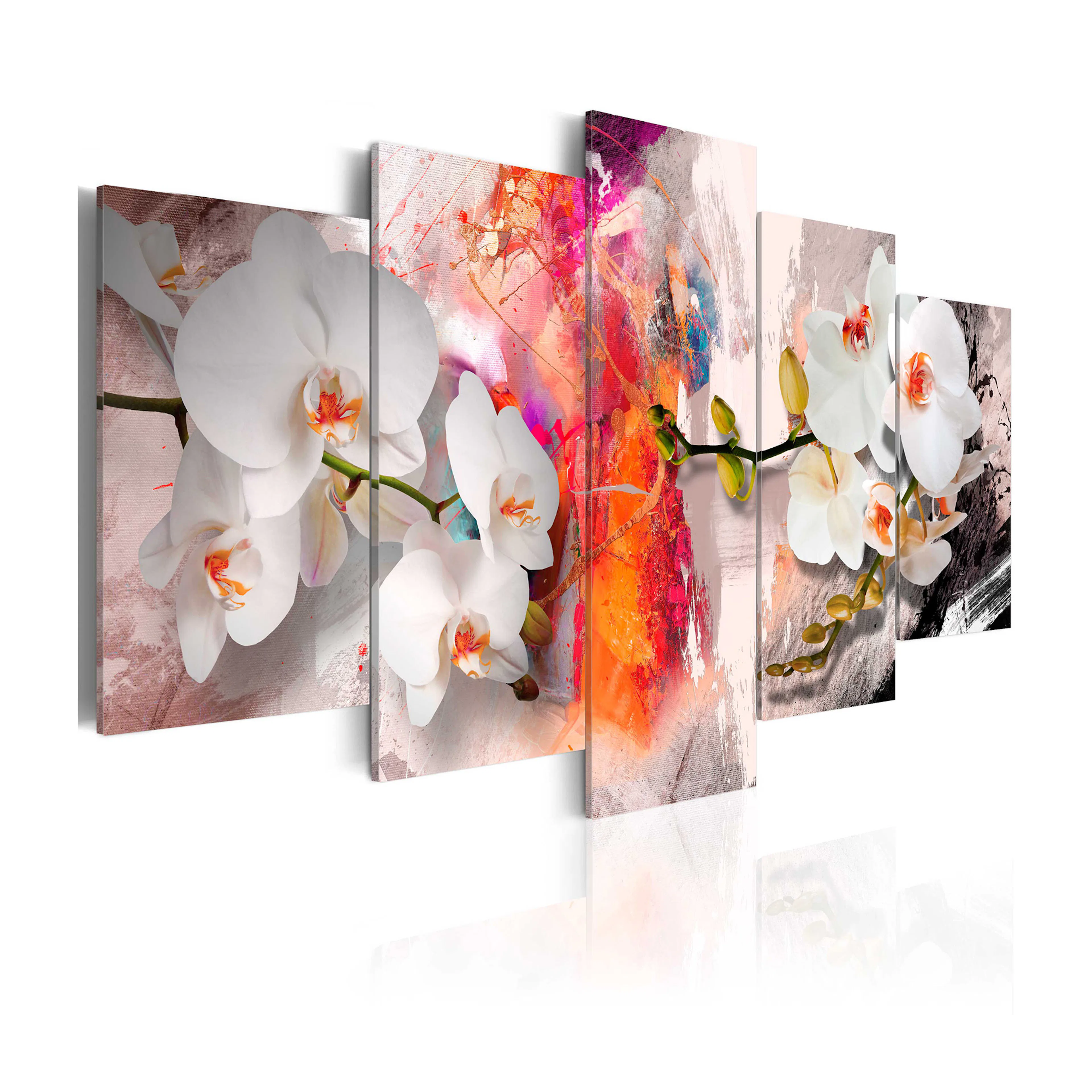 Tavla Arkiio Colorful Background and Orchids