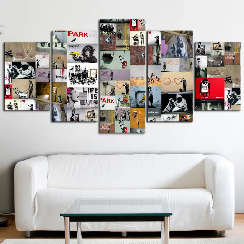 Tavla Arkiio Art Of Collage Banksy IV