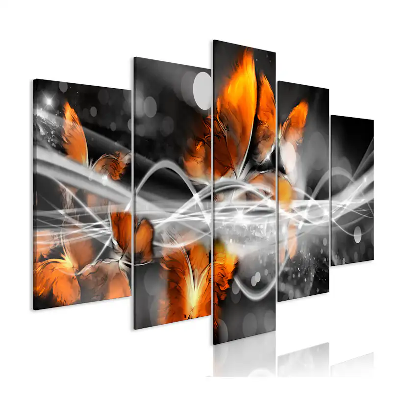 Tavla Arkiio Swarm Of Butterflies Wide Grey 5 delar