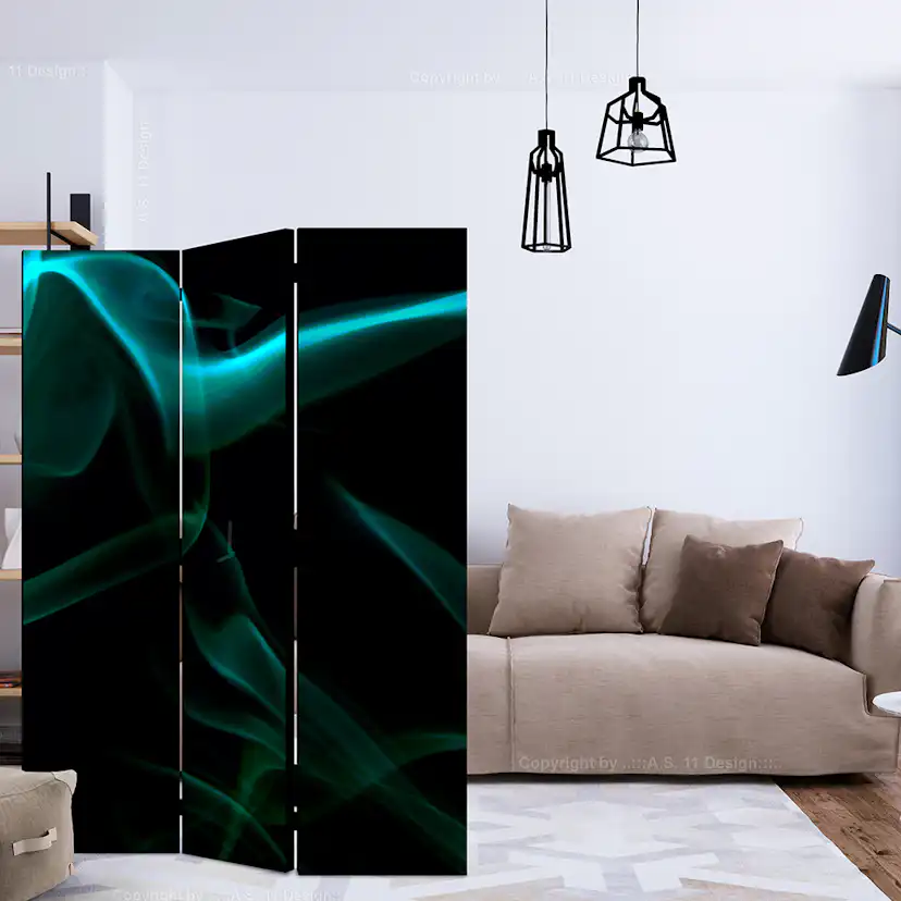 Rumsavdelare Arkiio Blue Smoke Waves 135x172 cm