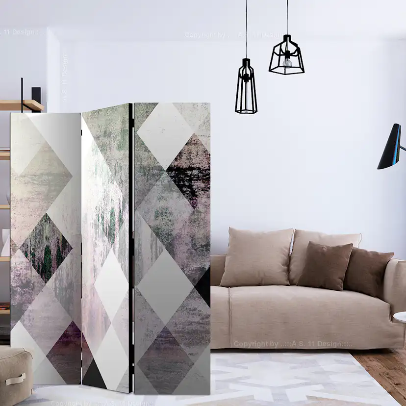 Rumsavdelare Arkiio Rhombic Chessboard Pink 135x172 cm