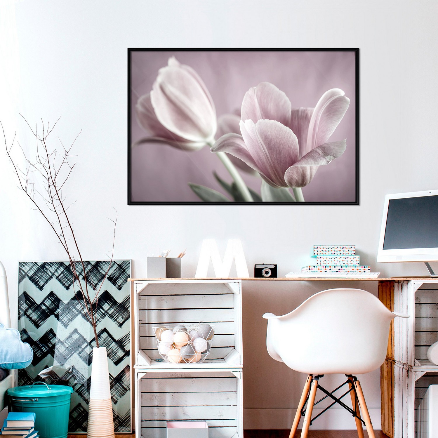 Poster Artgeist Affisch Pink Tulips
