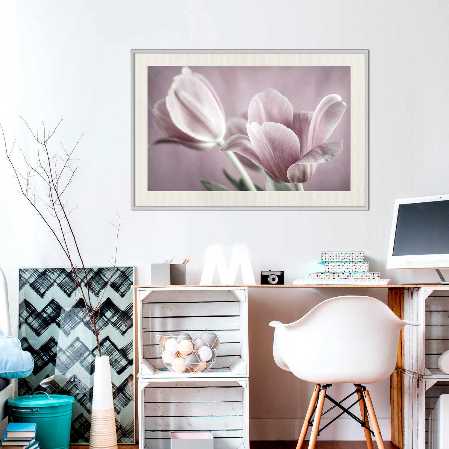 Poster Artgeist Affisch Pink Tulips