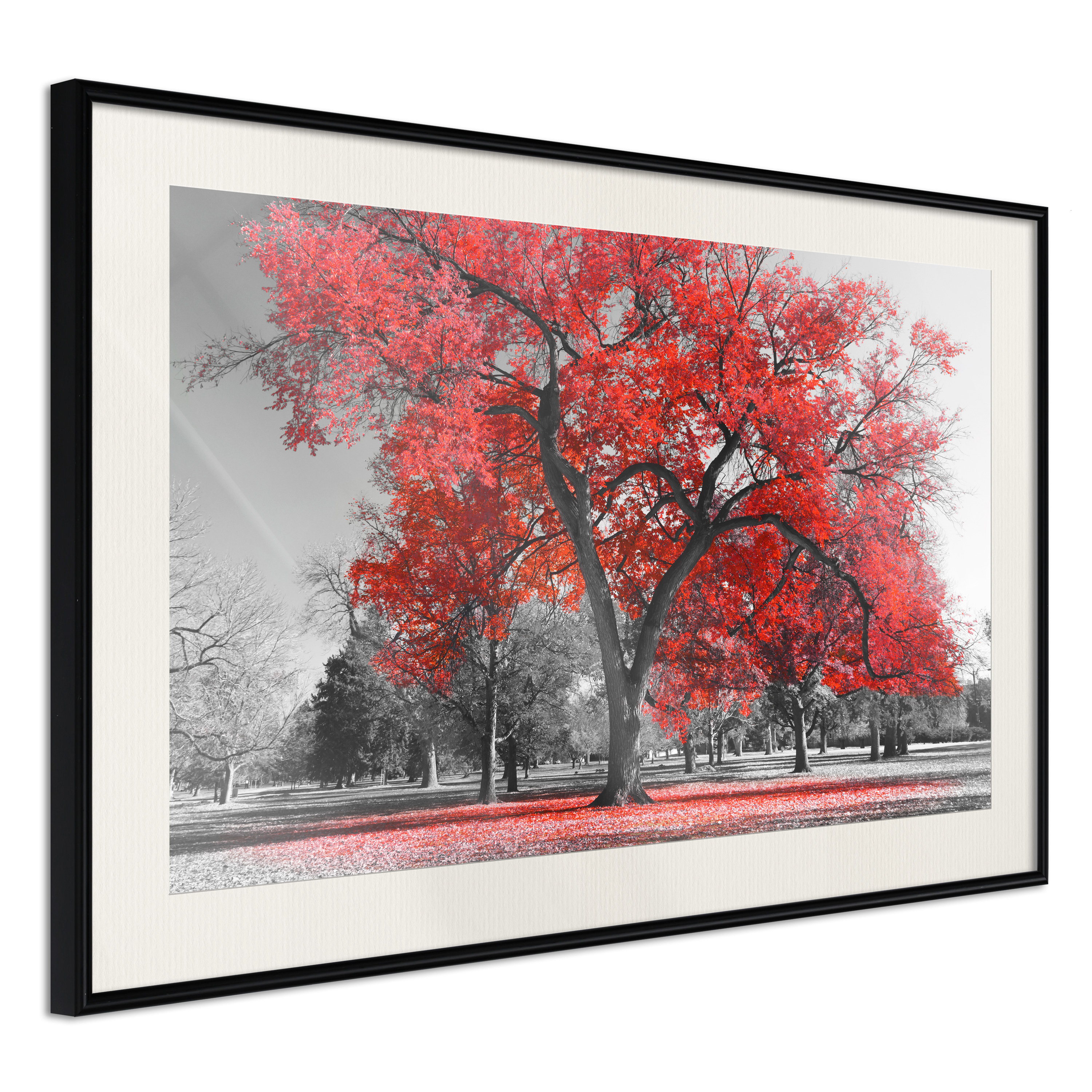 Poster Artgeist Affisch Autumn in the Park Red