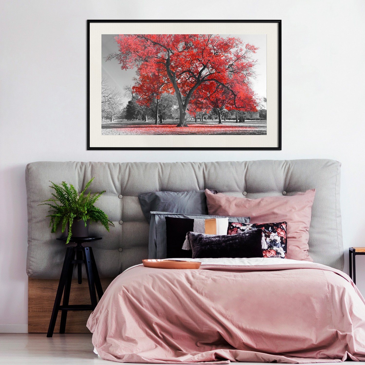 Poster Artgeist Affisch Autumn in the Park Red