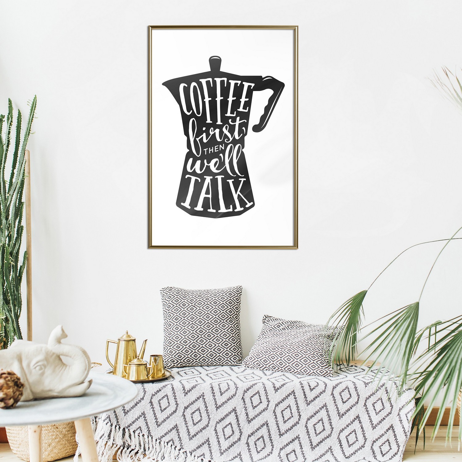 Poster Artgeist Affisch Coffee First Then We'll Talk