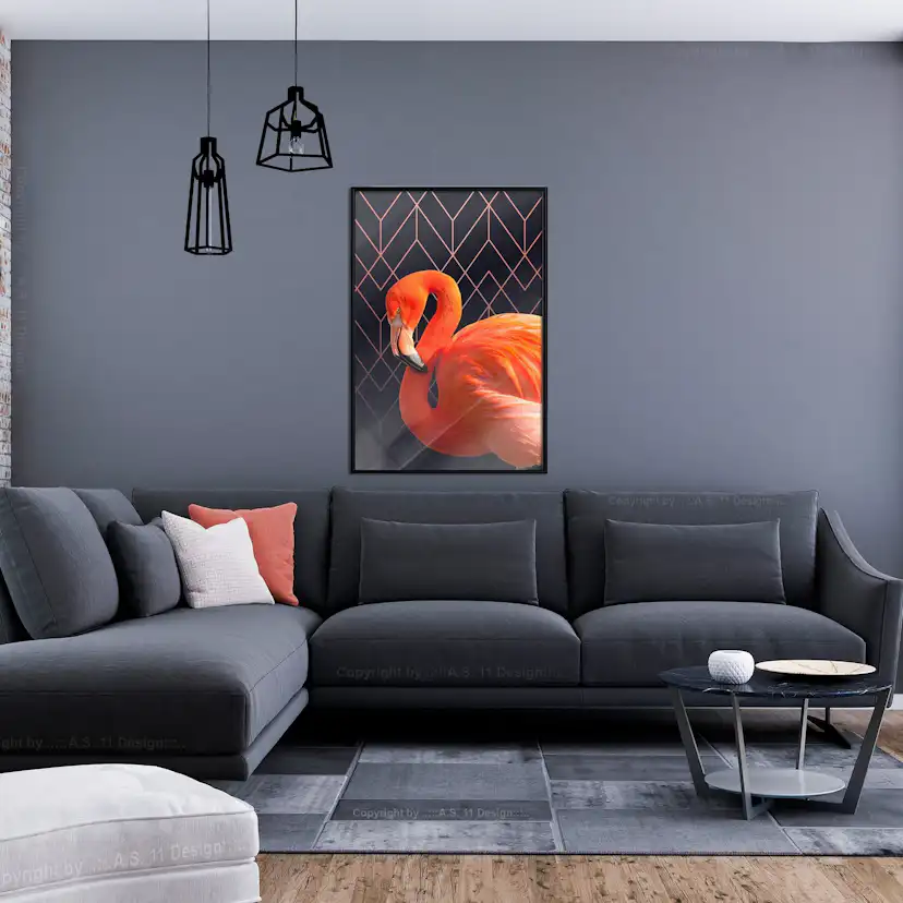 Poster Artgeist Affisch Flamingo Solo