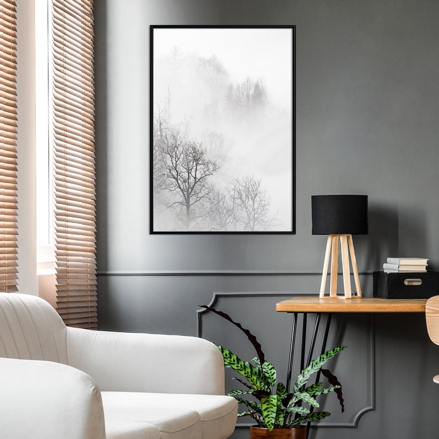 Poster Artgeist Affisch Trees In The Fog