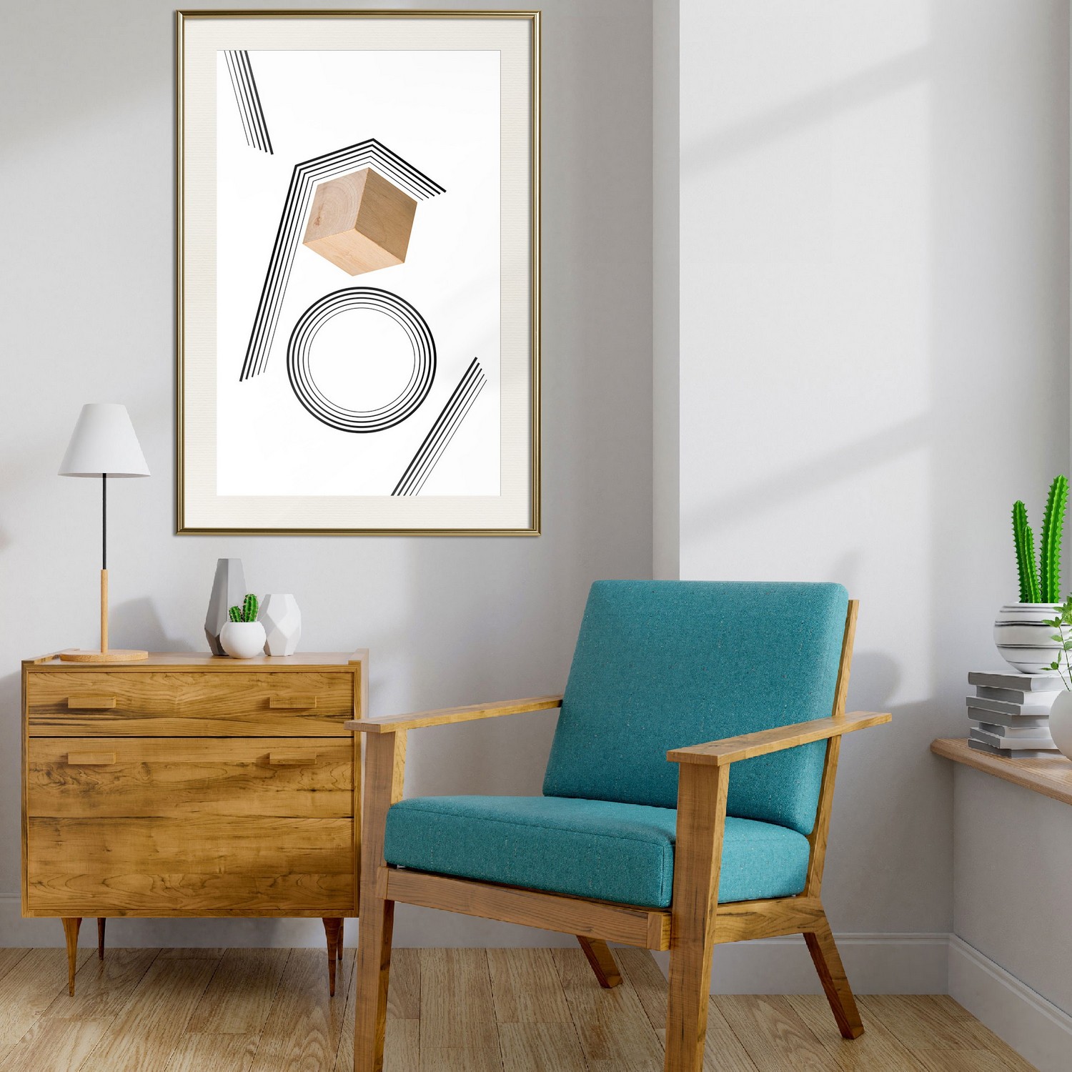 Poster Artgeist Affisch Wooden Cube